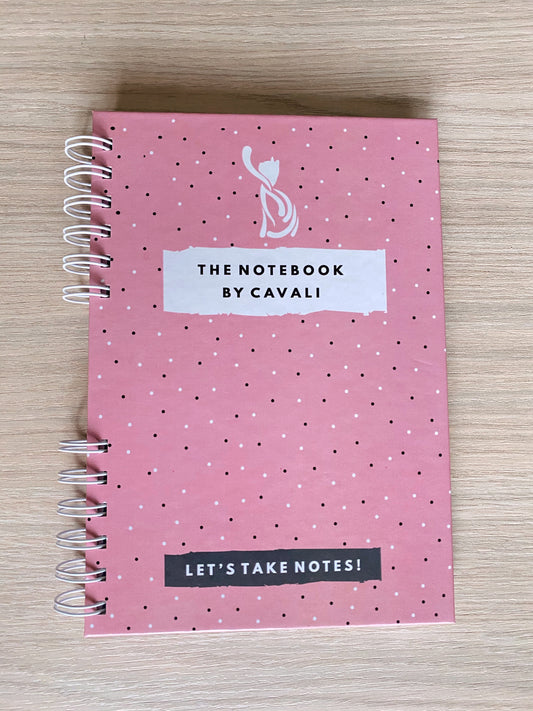 The notebook in pink